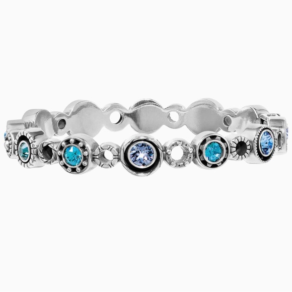 Brighton Jewelry - Brighton Halo Burst Oval Hinged Bangle Tanzanite Purple Blue Swarovski Crystals